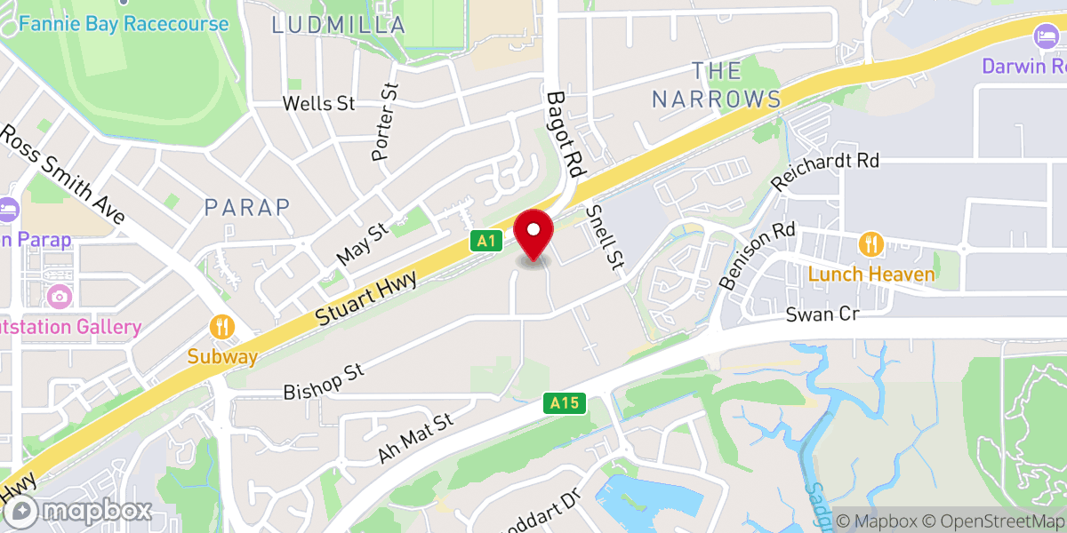 Map showing location of Members Church of God International - MCGI Darwin, NT