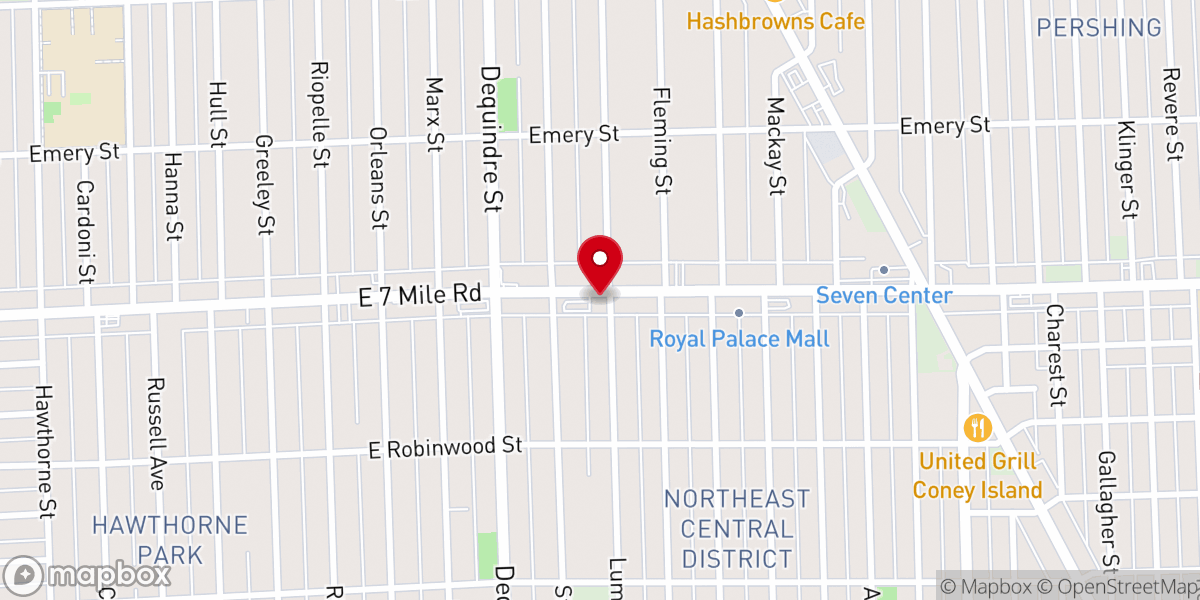 Map showing location of Derrick Memorial Mssnry Baptist