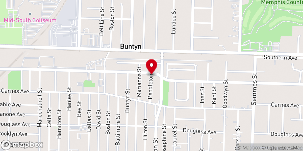 Map showing location of Mount Olive Baptist Church
