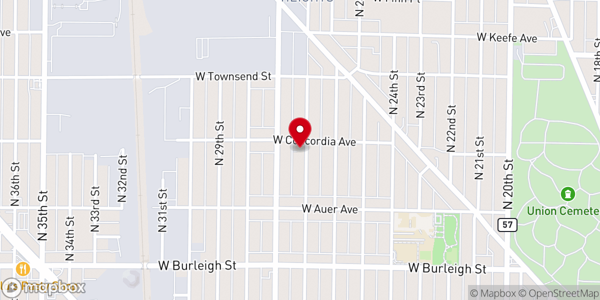 Map showing location of Bethel Christian Methodist Episcopal Church