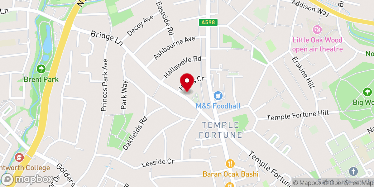 Map showing location of Bridge Lane Beth Hamedrash