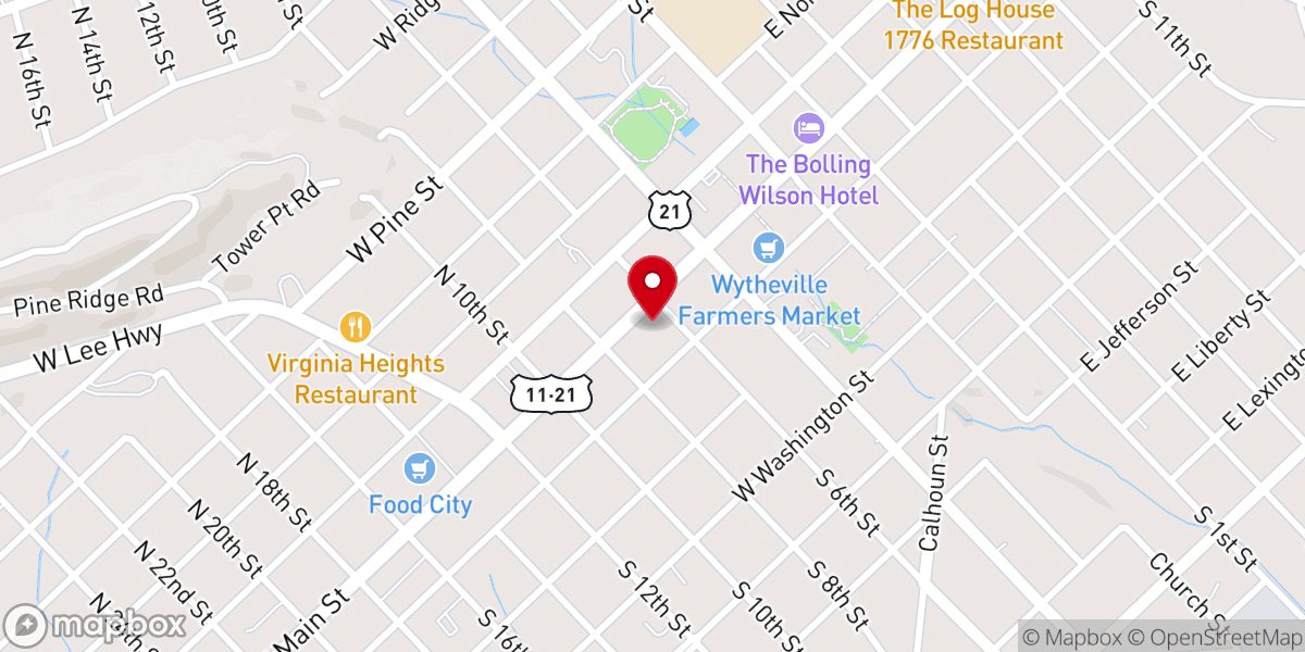 Map showing location of Holy Trinity Lutheran Church