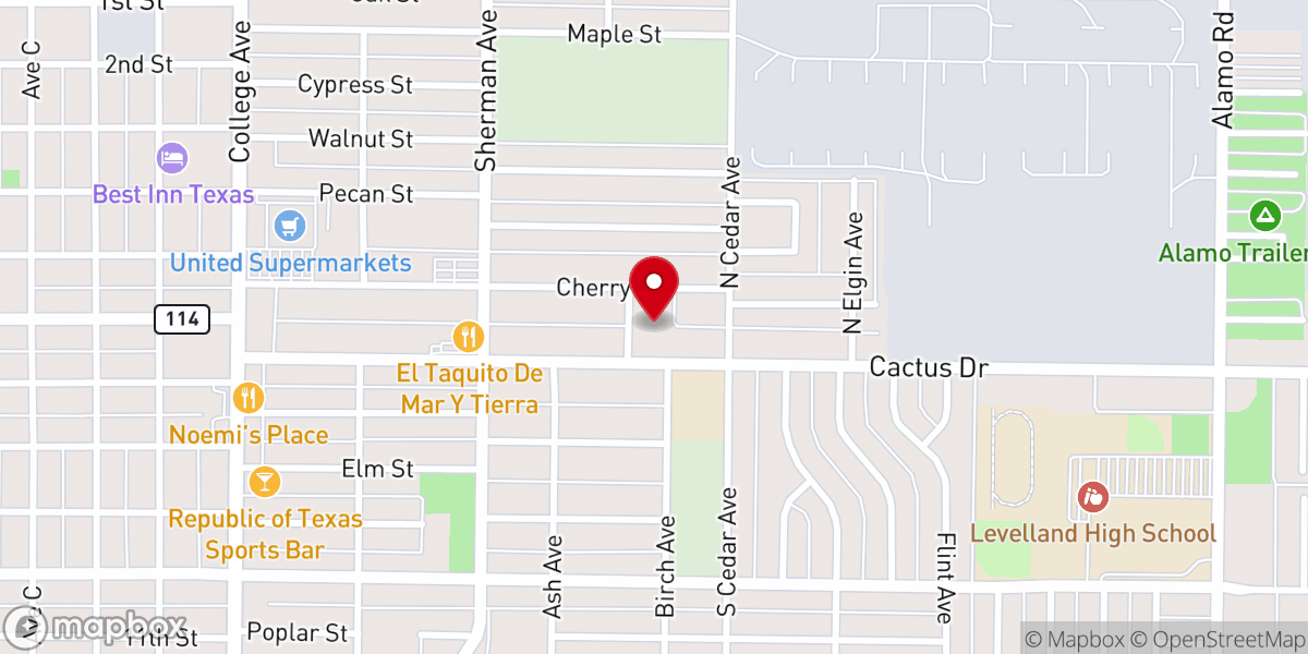 Map showing location of Cactus Drive Church of Christ