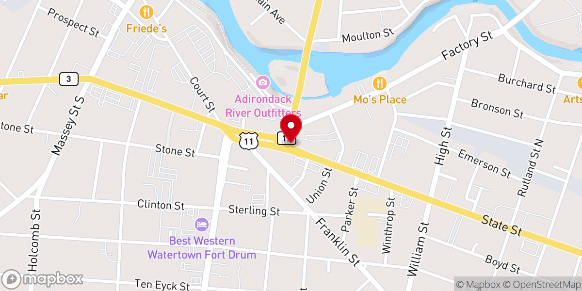 Map showing location of First Baptist Church