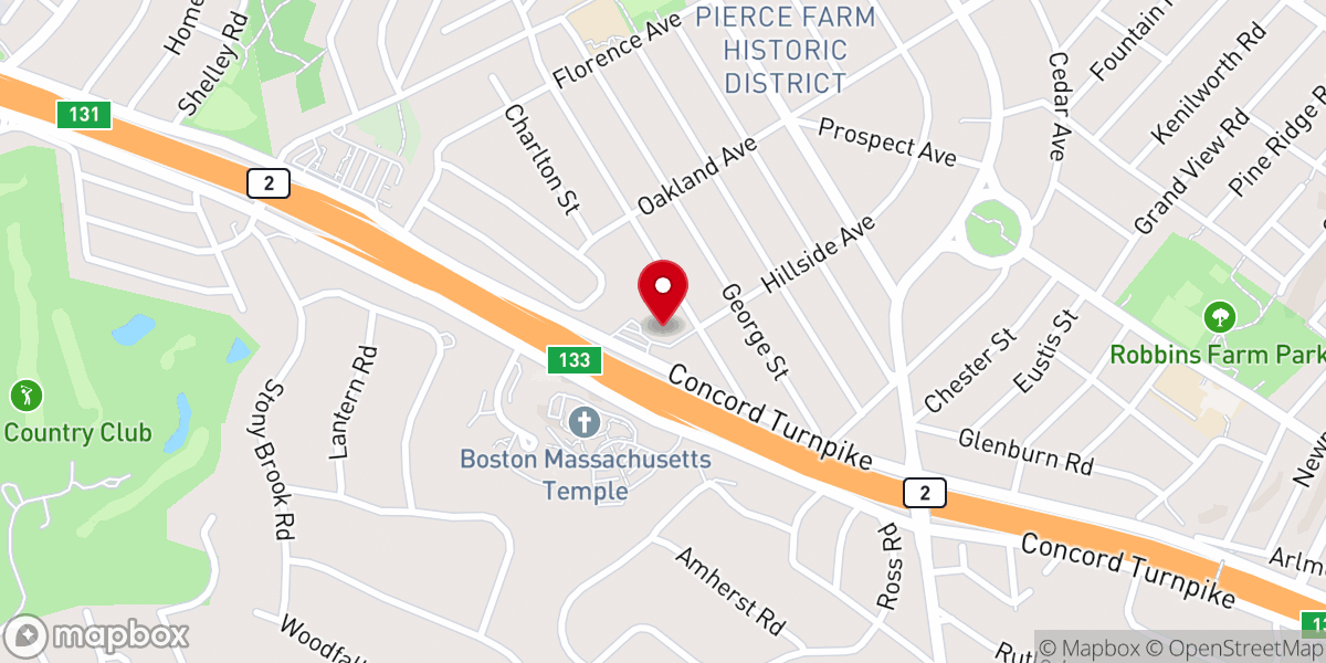 Map showing location of Cambridge United Presbyterian Church