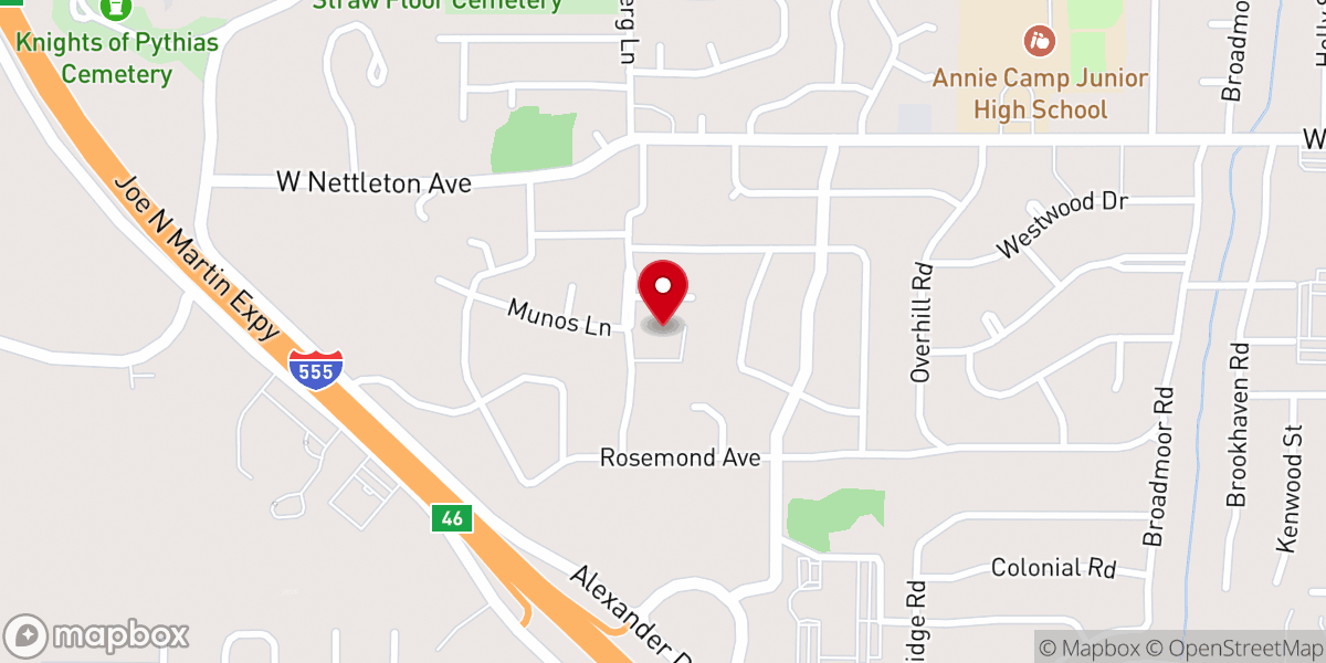 Map showing location of Jonesboro Christian Church