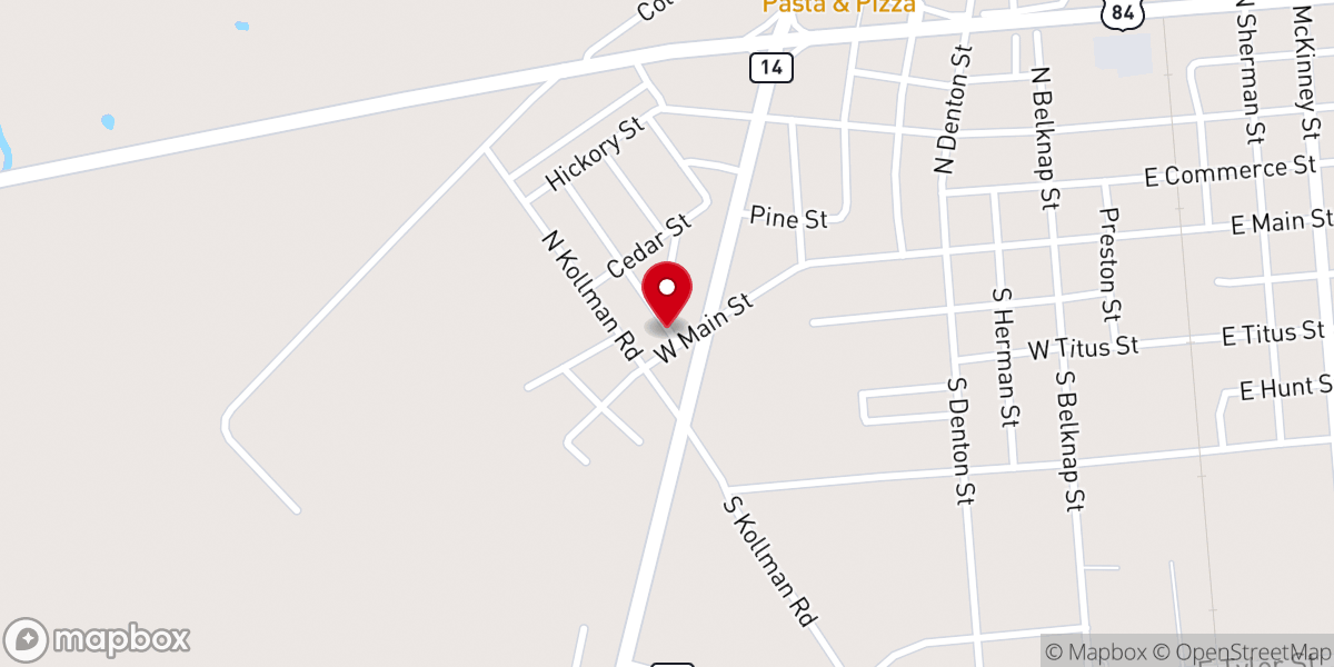 Map showing location of Rising Star Community Church