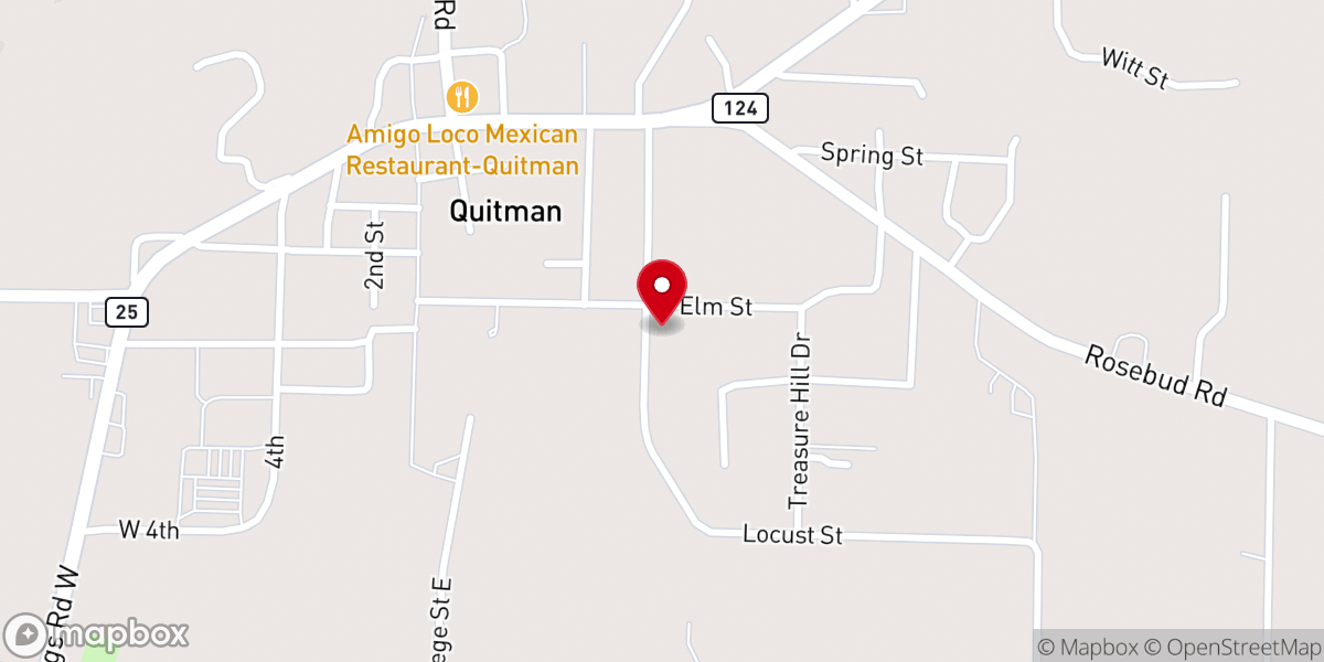 Map showing location of Cedar Heights Freewill Baptist Church