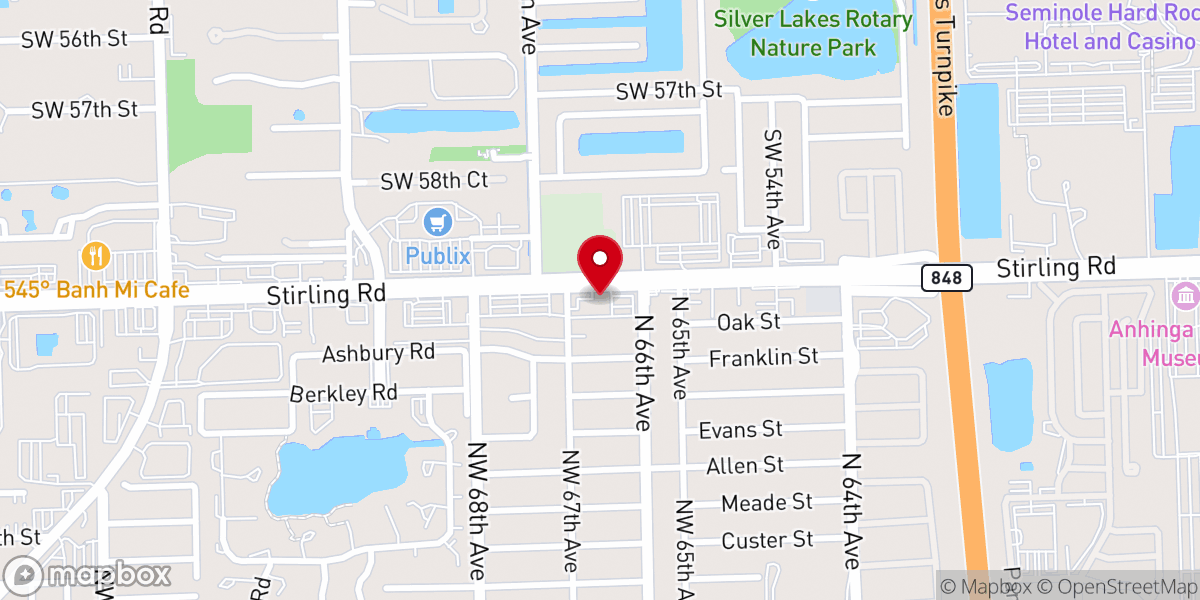 Map showing location of Assemblies of God - Fort Lauderdale Florida