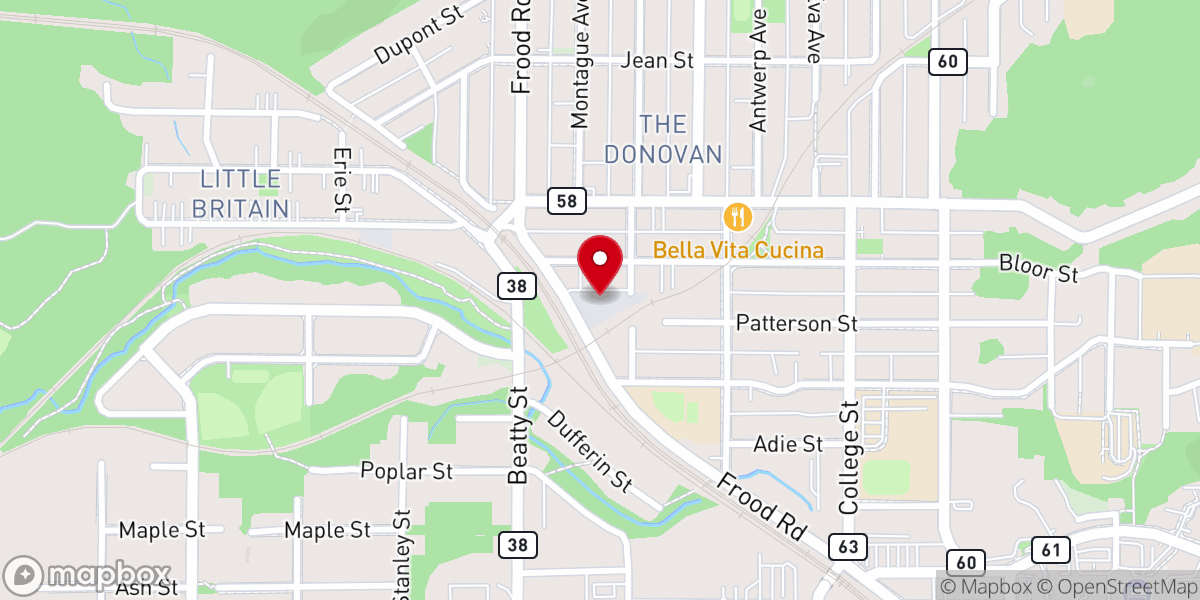 Map showing location of Dominion City Church Sudbury