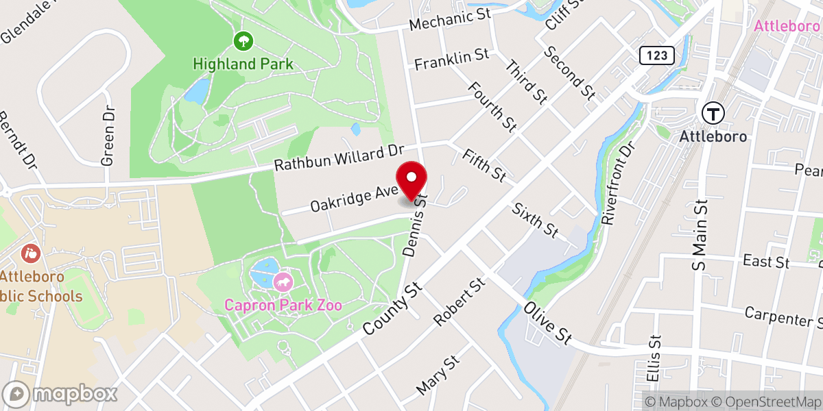 Map showing location of Attleboro Seventh-day Adventist Church