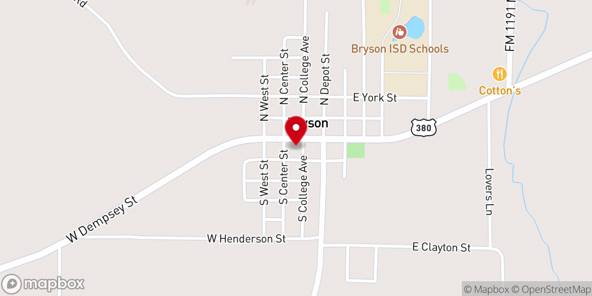 Map showing location of First Baptist Church