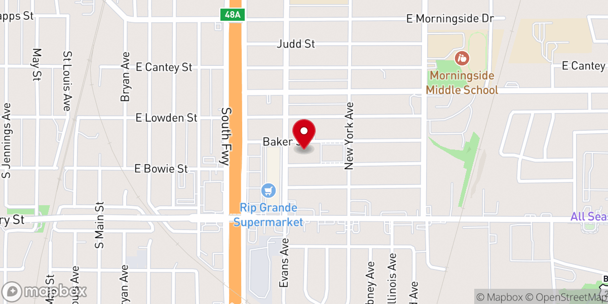 Map showing location of Mt Olive Missionary Baptist