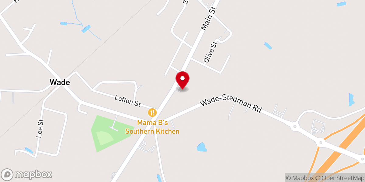 Map showing location of Wade Baptist Church