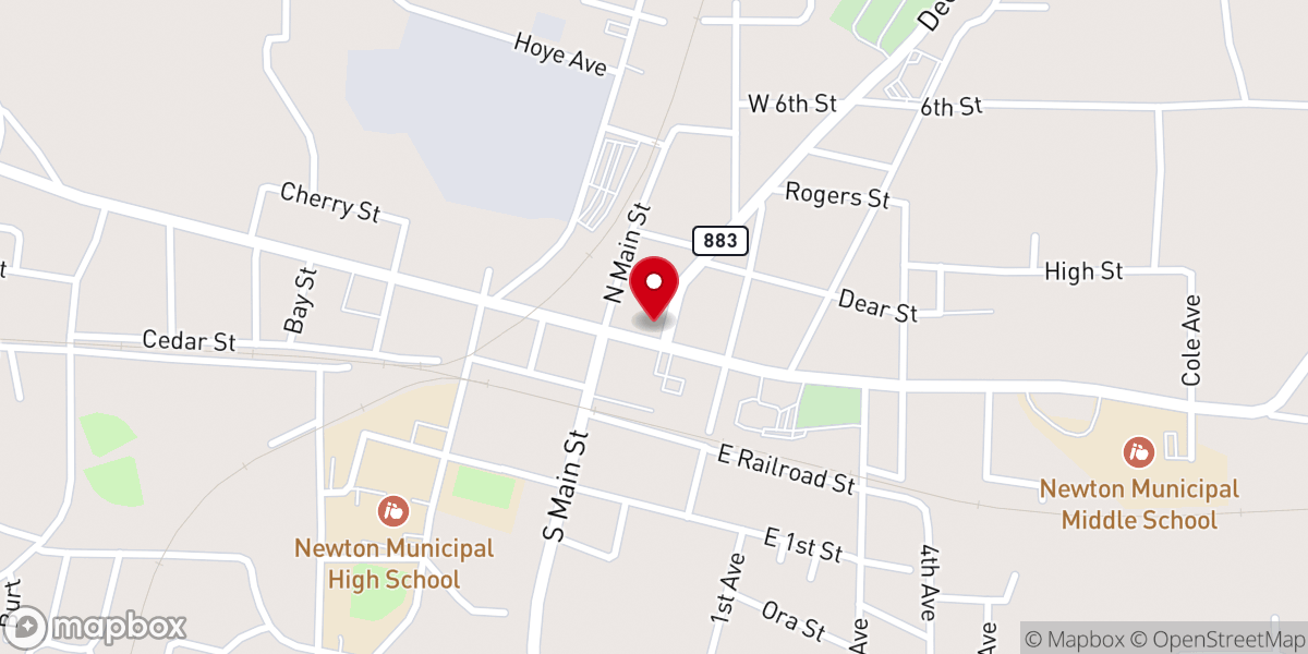 Map showing location of Newton County Bank
