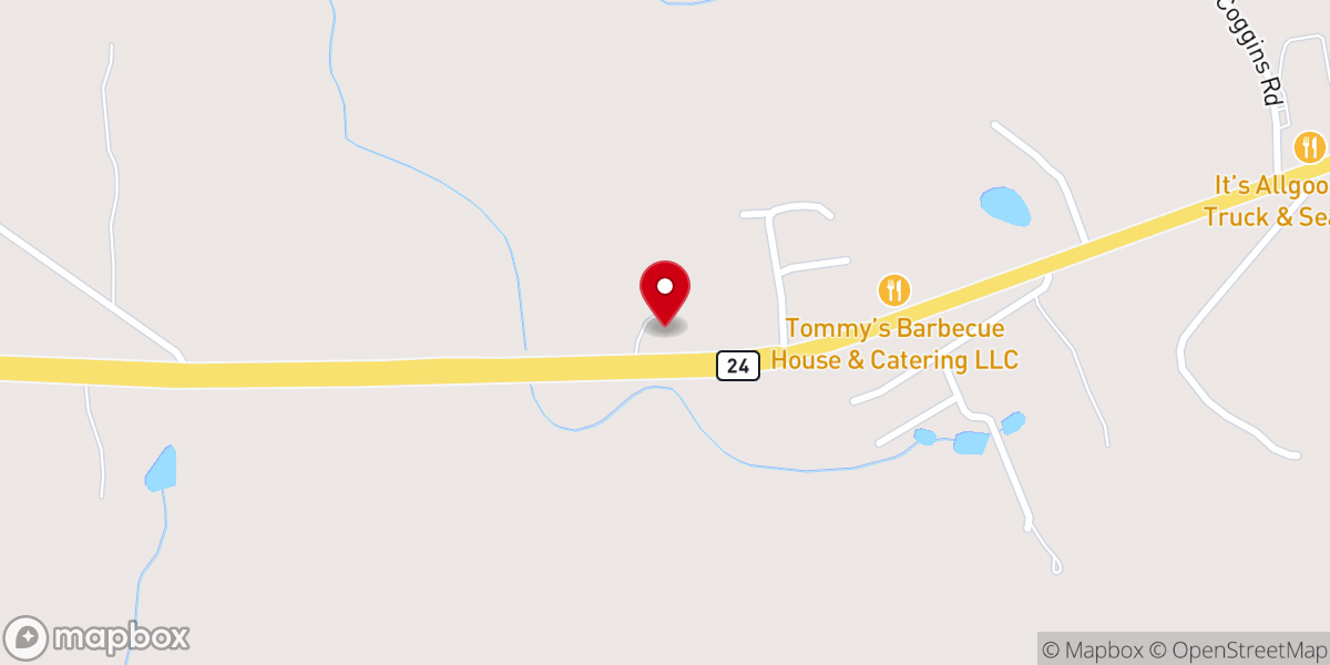 Map showing location of Main Street Baptist Church
