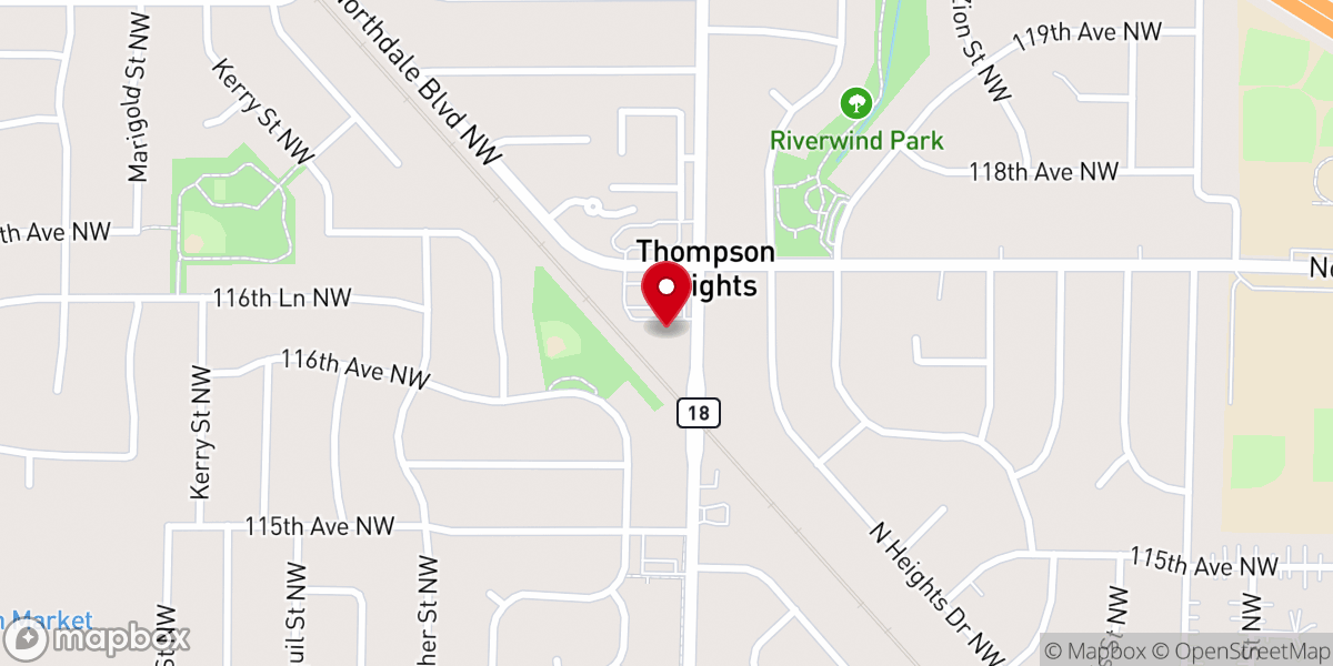 Map showing location of North Star Community Church