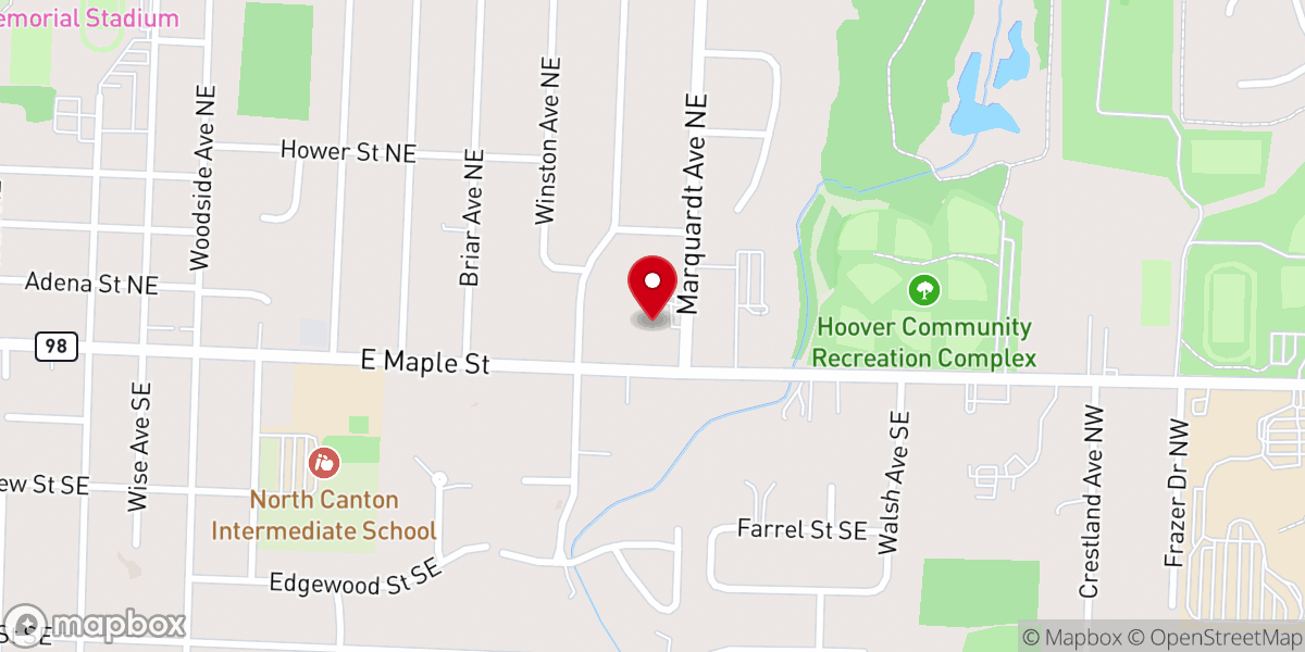 Map showing location of Trinity Baptist Church