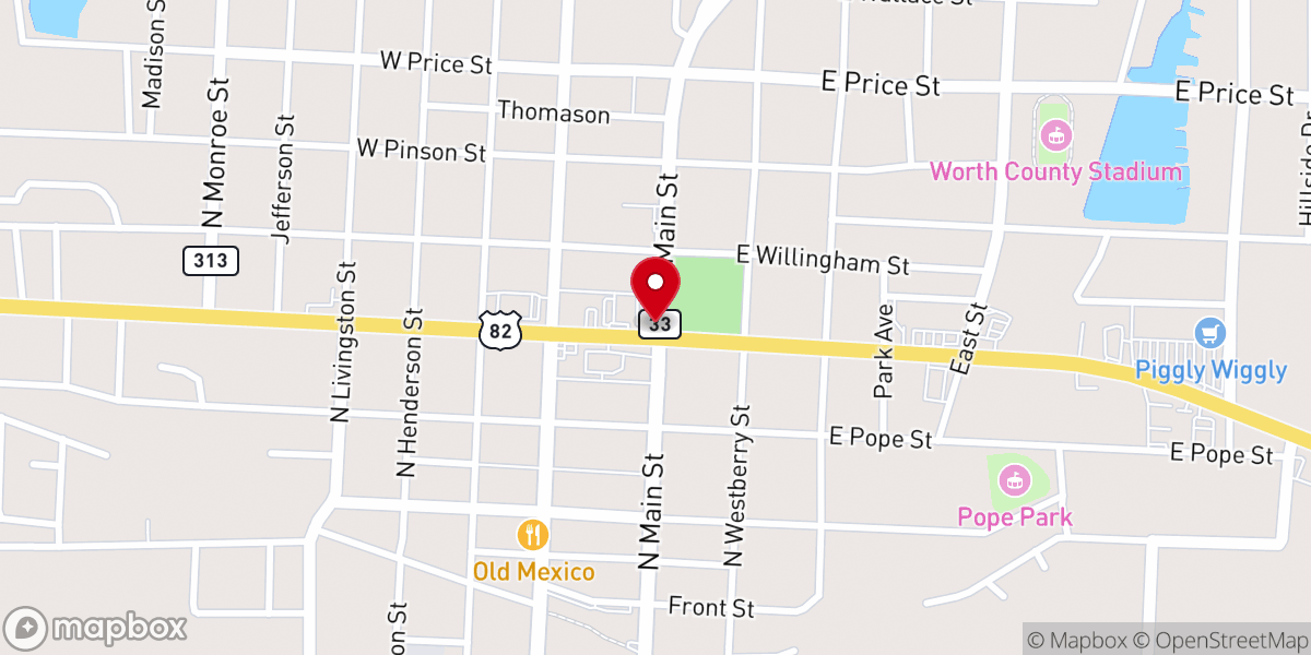 Map showing location of Sylvester