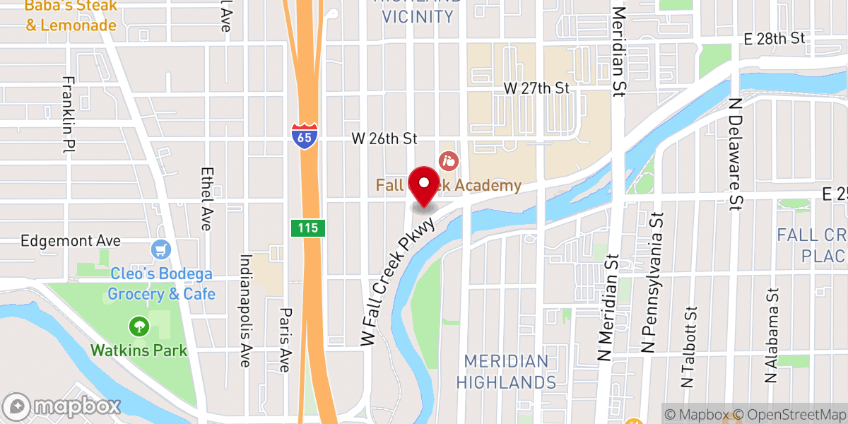 Map showing location of Our Savior Lutheran Church
