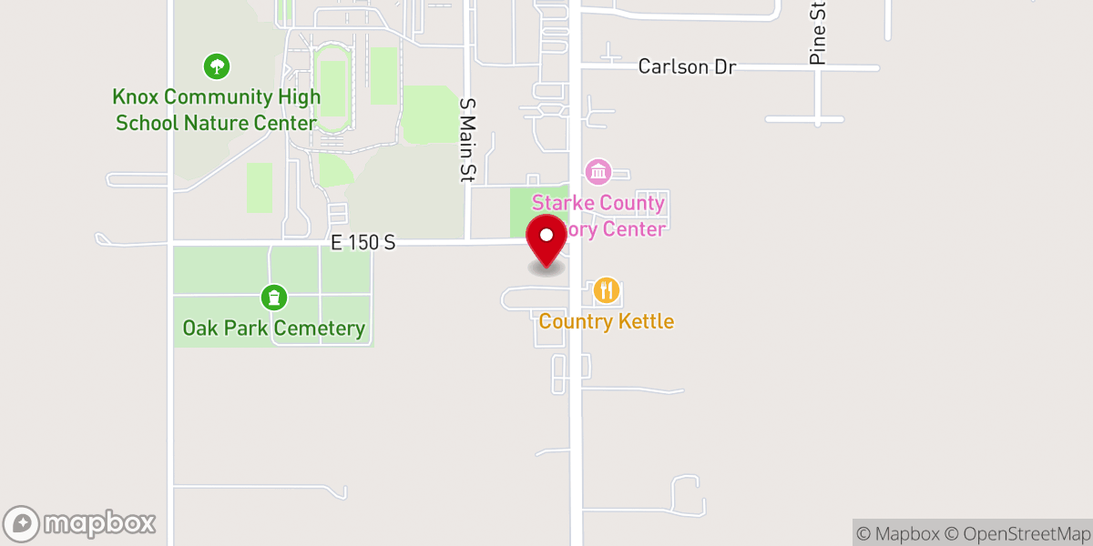 Map showing location of Knox Nazarene Church