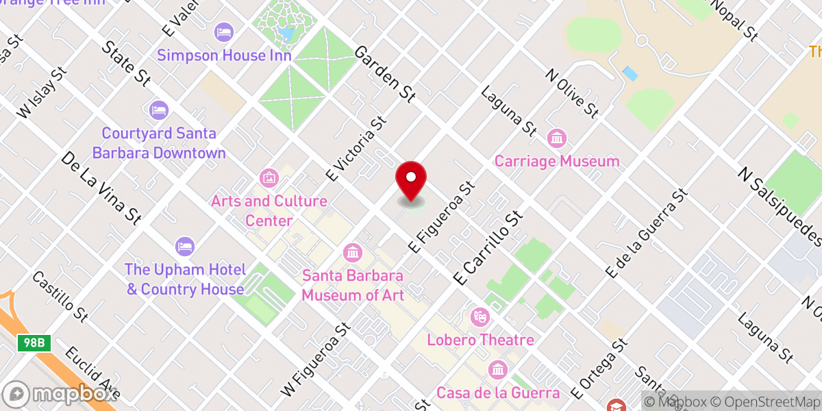 Map showing location of Santa Barbara County Courthouse Gardens