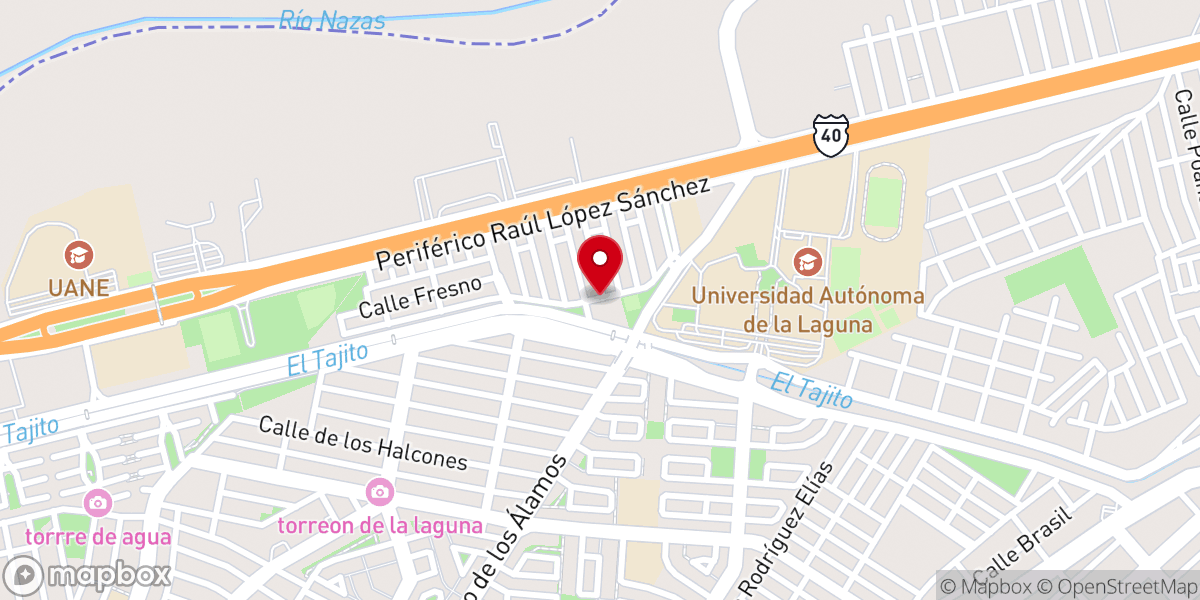 Map showing location of Parroquia de Nuestra Señora del Roble