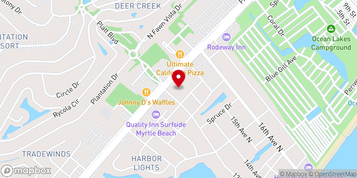 Map showing location of Surfside United Methodist Church