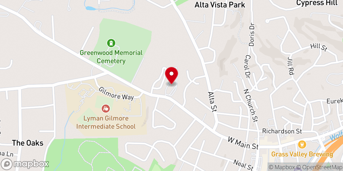 Map showing location of Grass Valley Friends Meeting