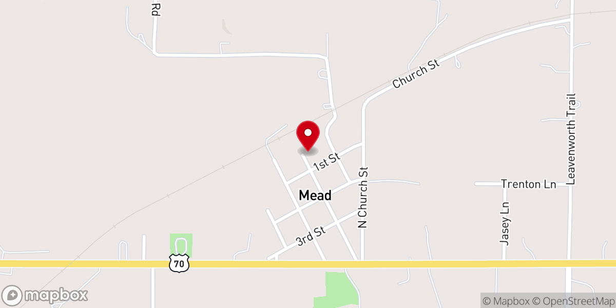 Map showing location of Mead Church of Christ