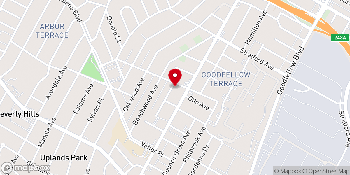 Map showing location of Bethesda Lutheran Church