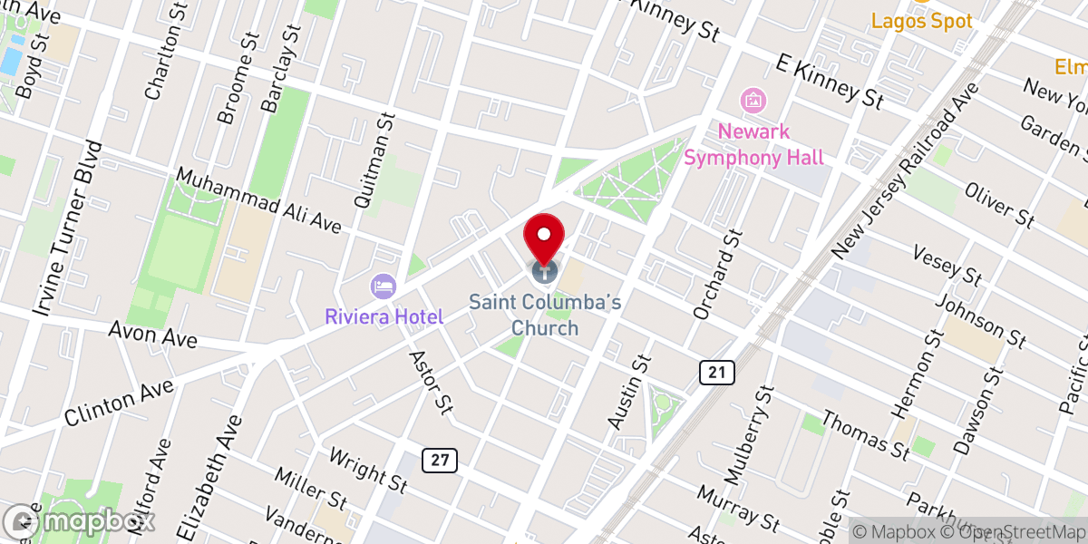 Map showing location of St. Columba's Church