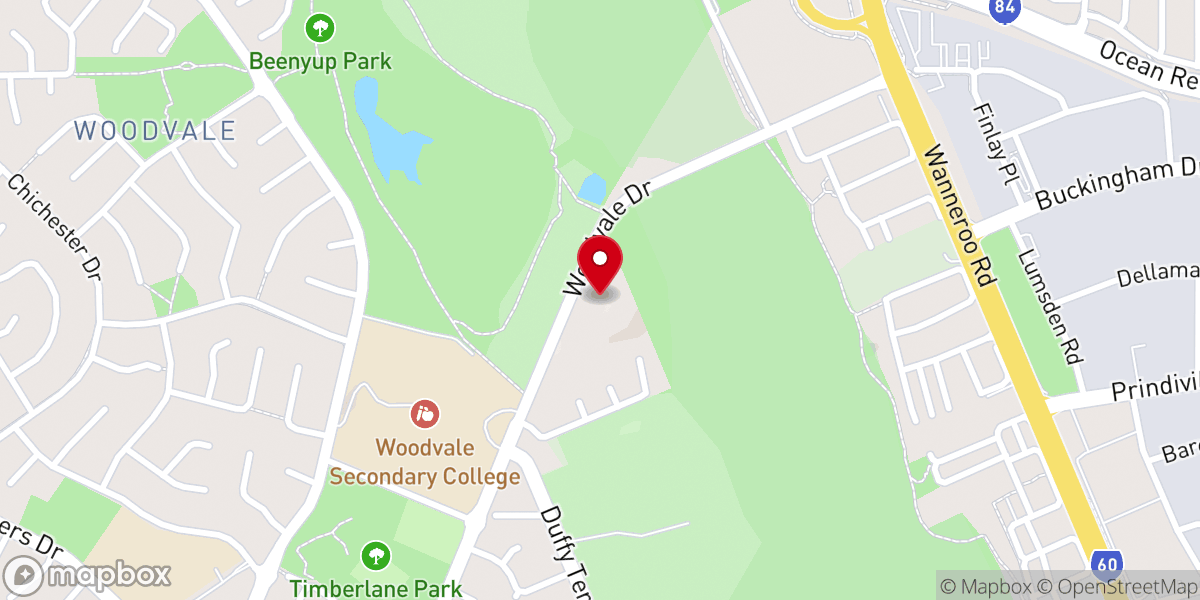Map showing location of Woodvale Baptist Church