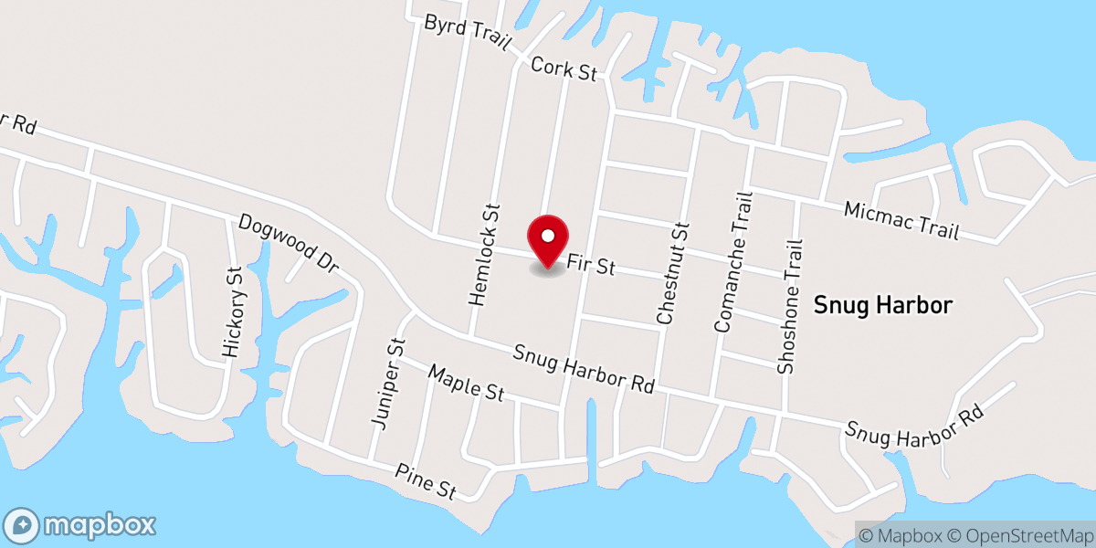 Map showing location of Snug Harbor Community Church