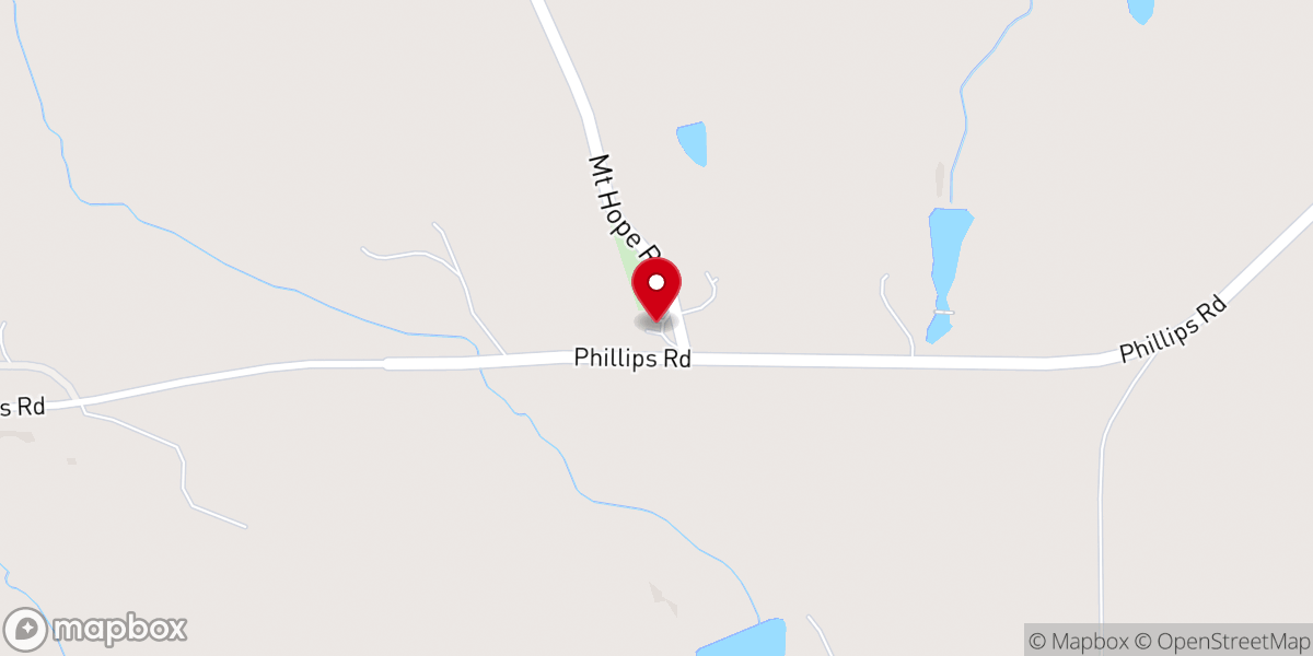 Map showing location of Mt Hope Baptist Church