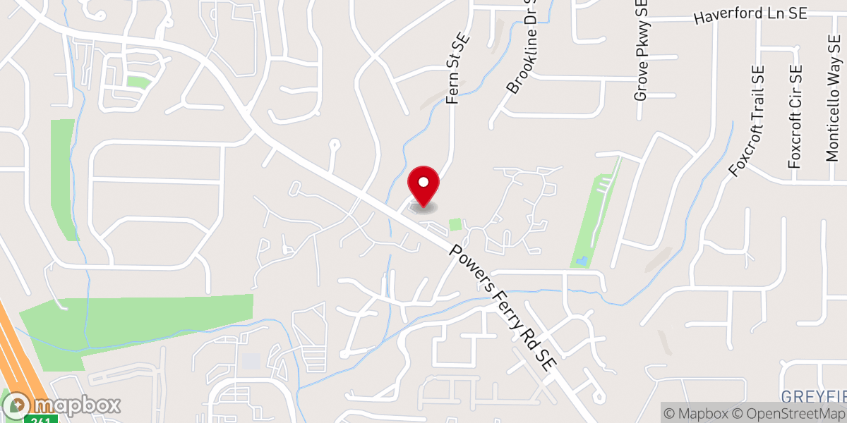 Map showing location of Powers Ferry Road church of Christ