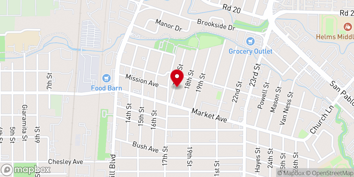 Map showing location of Hope Church