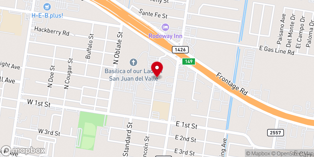 Map showing location of San Juan Pastoral Center