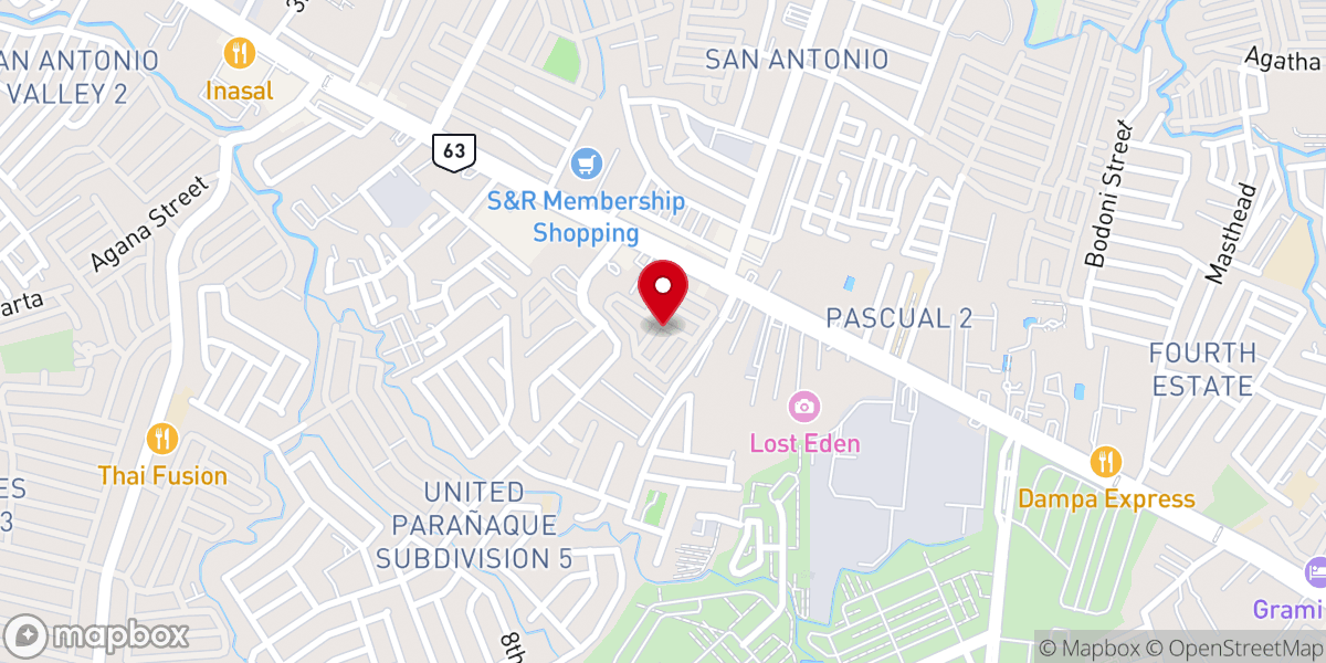 Map showing location of UCCP Sukat Evangelical Church