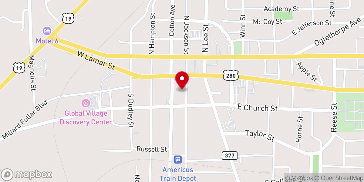 Map showing location of First Presbyterian Church