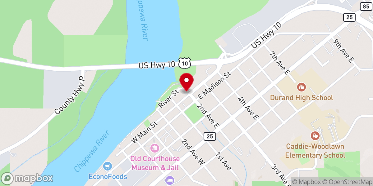 Map showing location of Durand Area Food Pantry