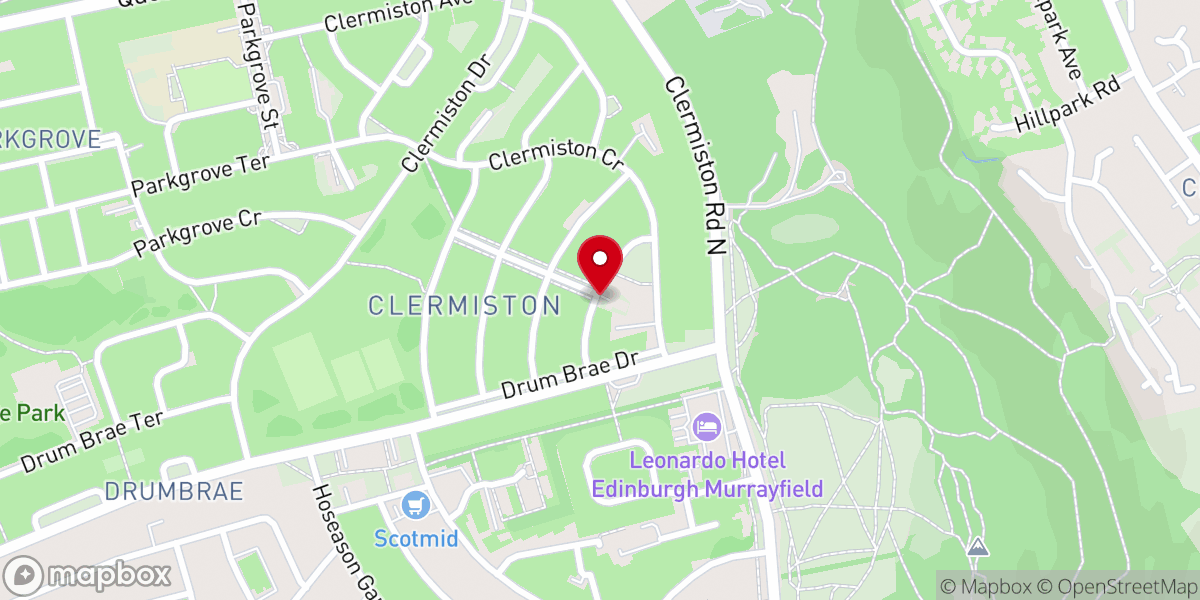 Map showing location of Edinburgh St. Andrew's Clermiston Church of Scotland