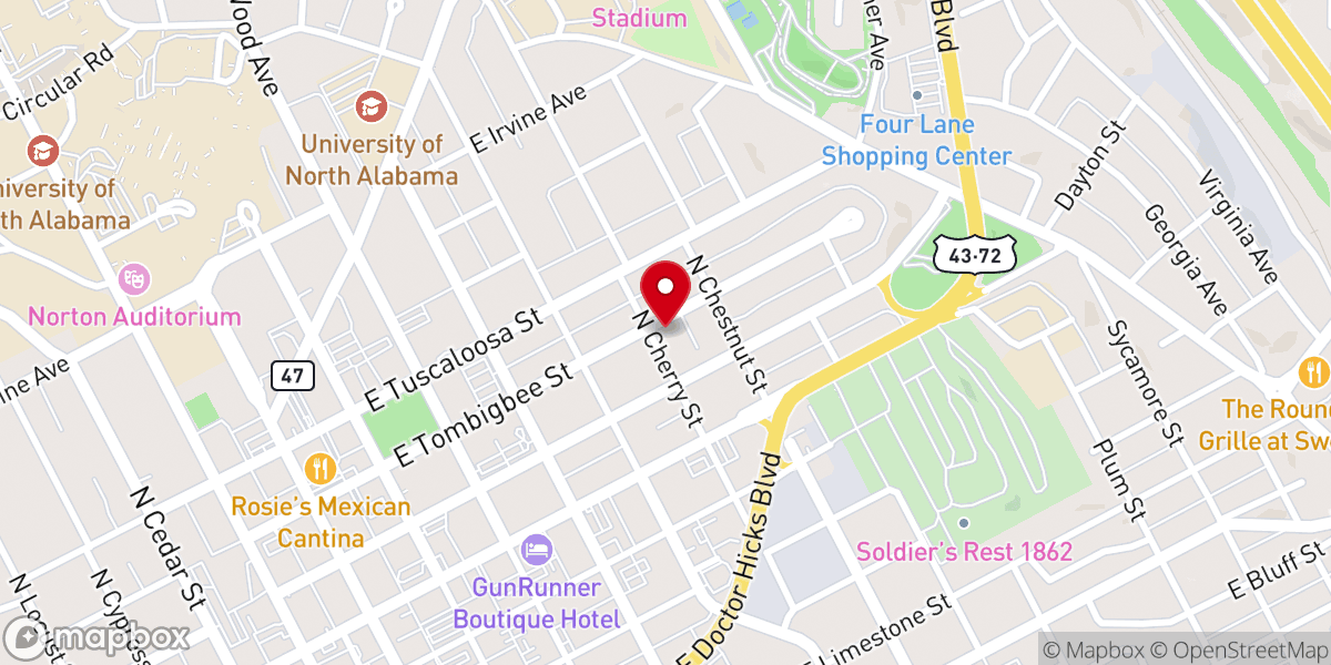 Map showing location of Eastside Church of Christ