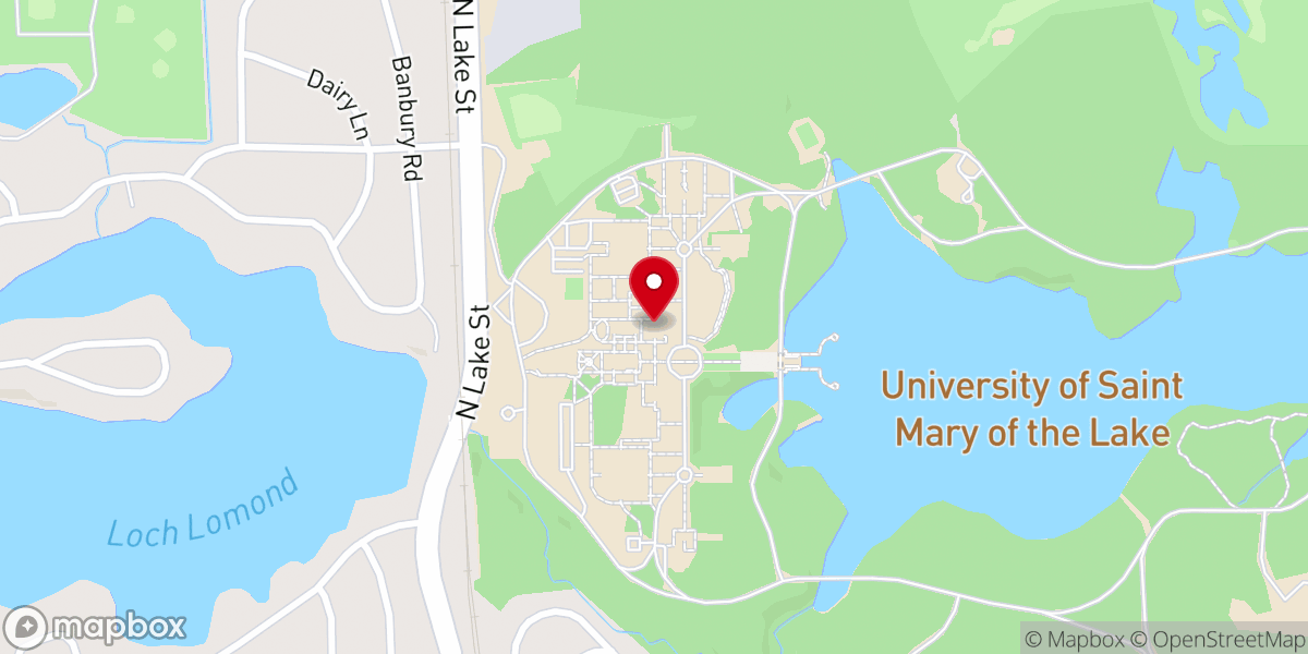 Map showing location of Mundelein Seminary