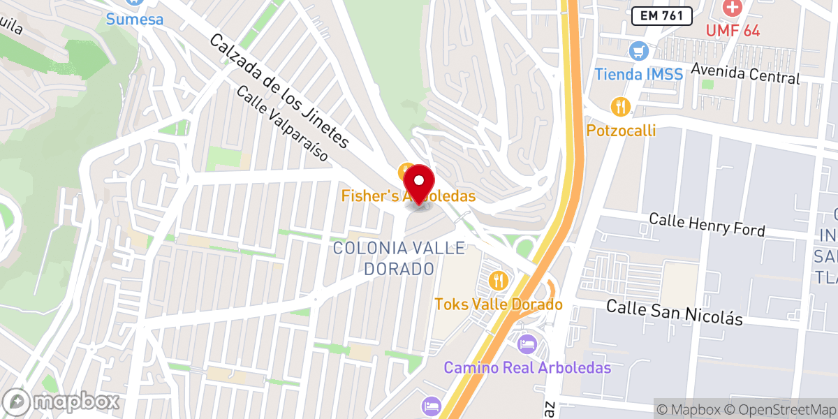 Map showing location of Iglesia Bautista Misionera de Valle Dorado