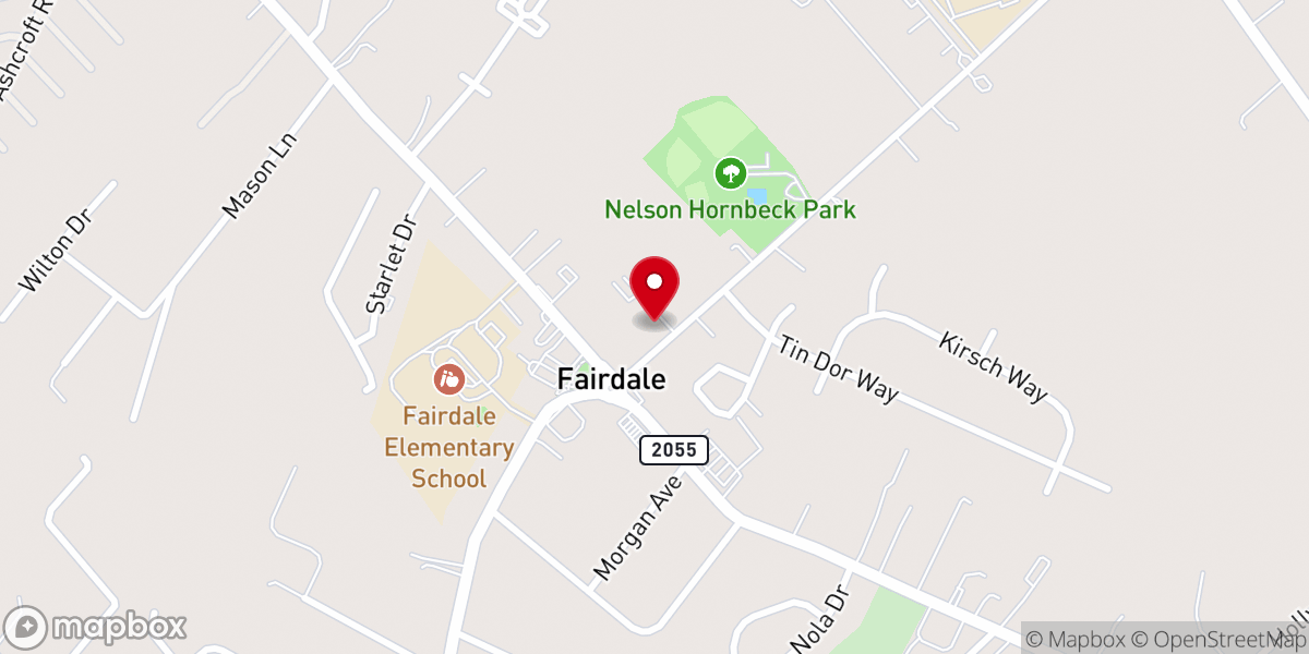 Map showing location of First Baptist Church Fairdale