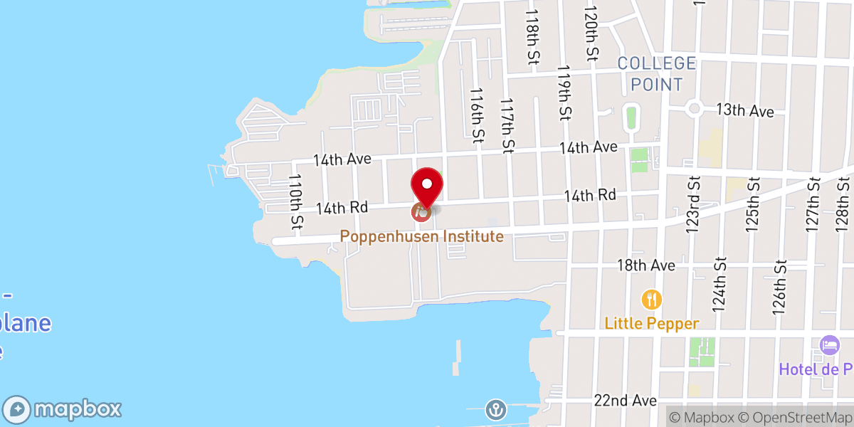 Map showing location of Poppenhusen Institute