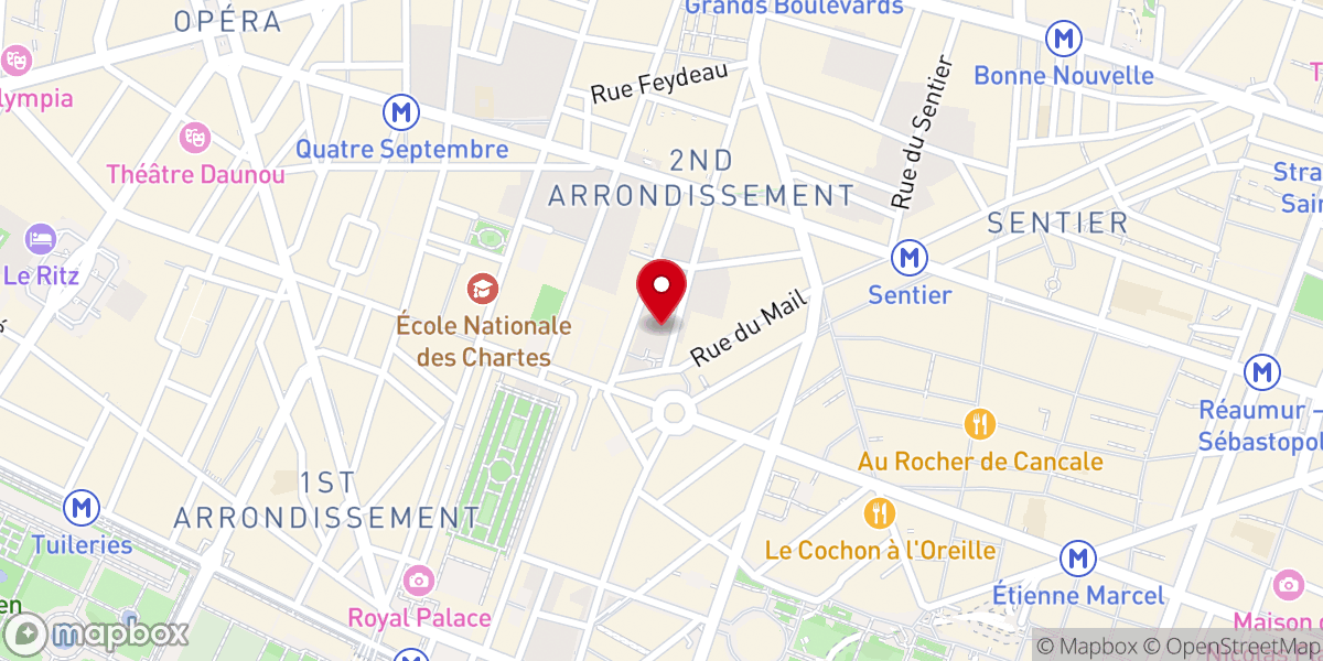Map showing location of Basilique Notre-Dame-des-Victoires