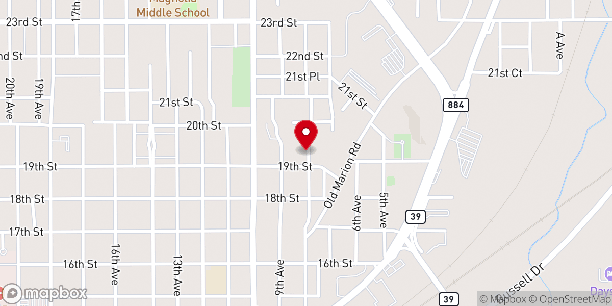 Map showing location of Eighth Avenue Church of God