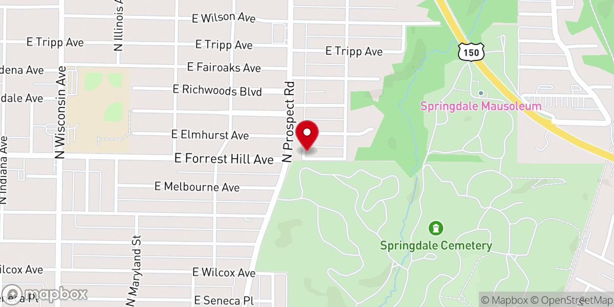 Map showing location of New Bethel M. B. Church